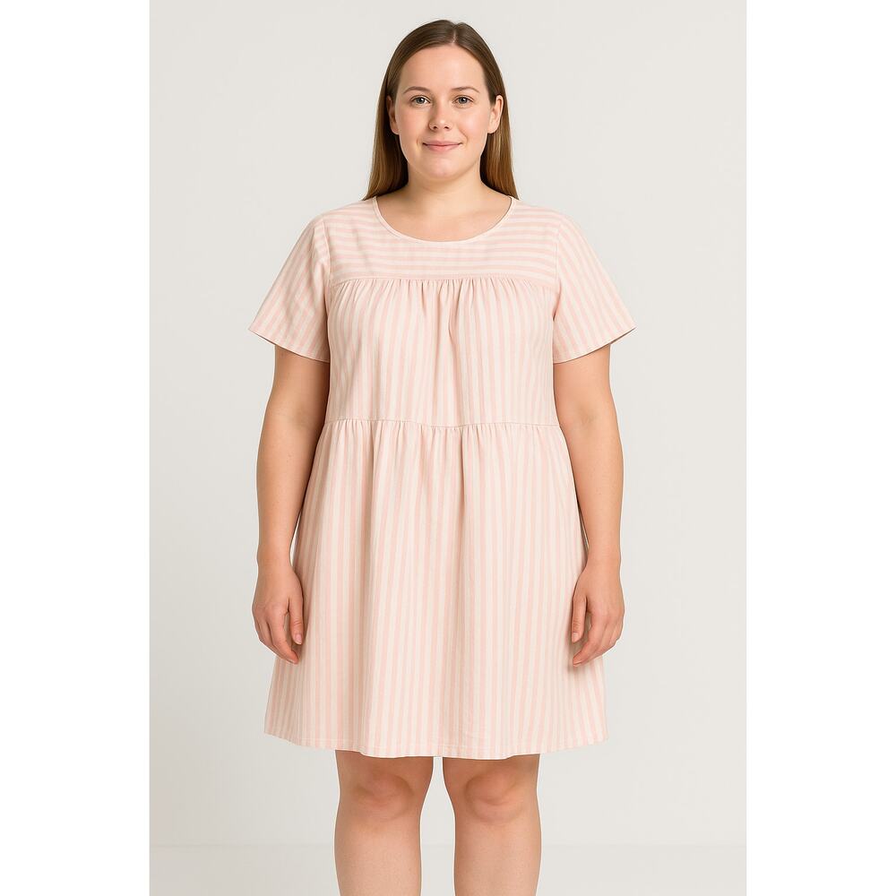 By Henry Holland Relaxed Shirt Dress 12 White with Pink Pattern